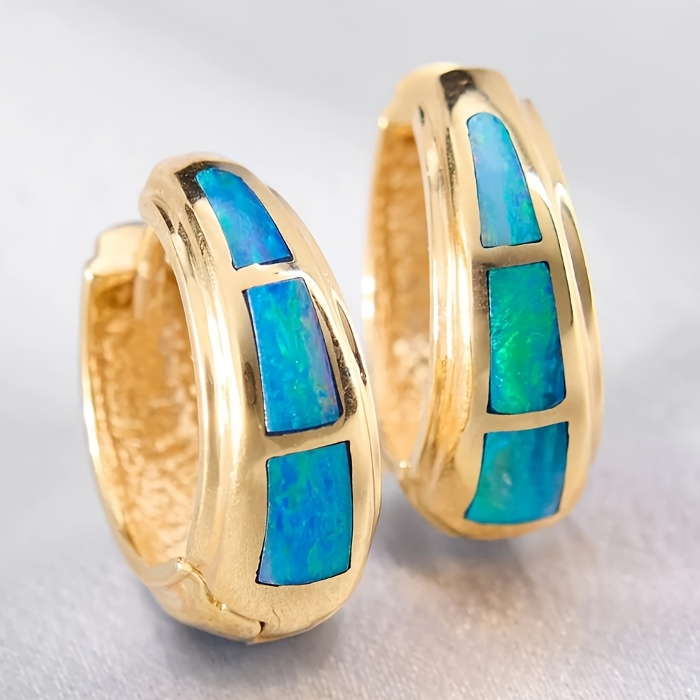 Women's Plated Chunky Hoop Earrings, Minimalist Style
